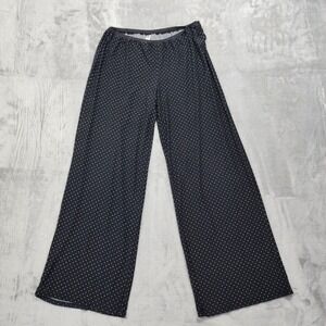 Gilligan & O'Malley Pants Womens M Black Polka Dot Wide Leg Lounge Sleep Pajama